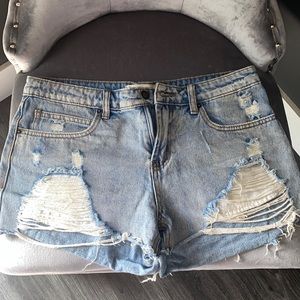 Angel kiss distressed denim shorts